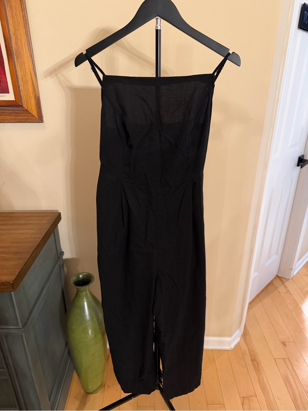 Cider Black Wide Leg Jumpsuit Tie Back Sleeveless XL